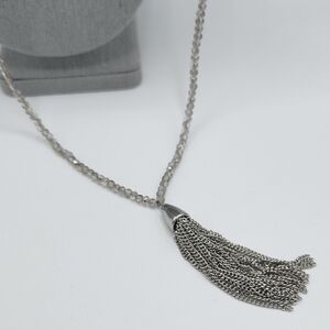 5 for $25! Loft Elegant Silver Tone Tassel Long Necklace